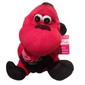 Red & Pink Gorilla with Rose Plush - 9.5" - Valentine